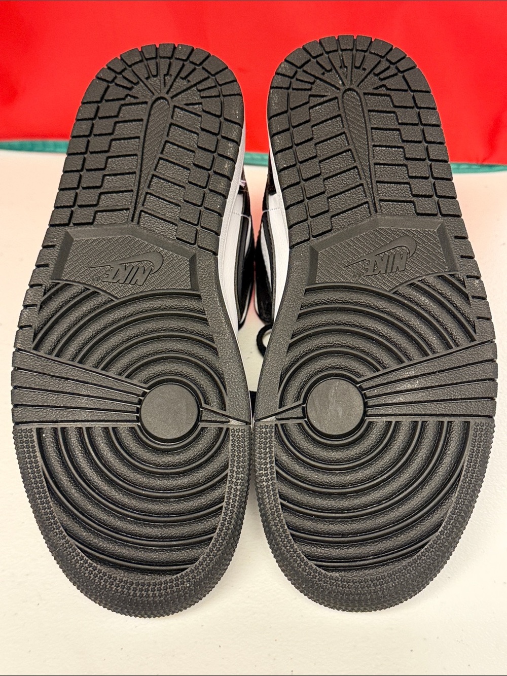 Nike Women’s Air Jordan 1 Mid Black White Sneakers - Picture 7 of 8